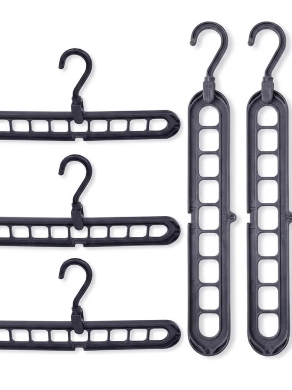 Set of 6 Space Saving Hangers - 9-Hole Smart Closet Organizers⁠